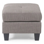 Pouf capitonné en sergé
