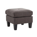 Pouf capitonné en sergé