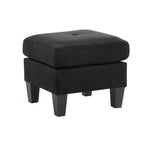 Pouf capitonné en sergé
