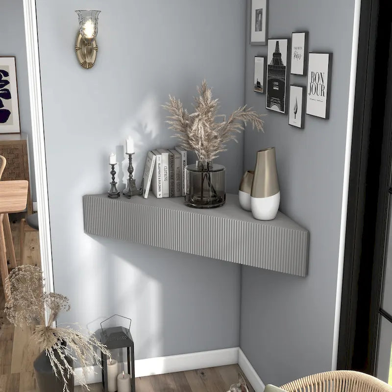  Sukhumi Transitional 47-inch 3-Shelf Wall-Mounted Corner TV Console