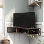 Meuble TV d'angle mural à 3 étagères de 47 pouces, style transitionnel