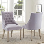 Chaise de salle à manger d'appoint capitonnée du milieu du siècle avec garniture cloutée, lot de 2