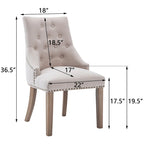 Chaise de salle à manger d'appoint capitonnée du milieu du siècle avec garniture cloutée, lot de 2