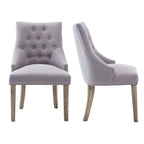 Chaise de salle à manger d'appoint capitonnée du milieu du siècle avec garniture cloutée, lot de 2