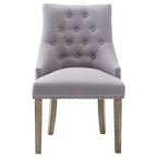 Chaise de salle à manger d'appoint capitonnée du milieu du siècle avec garniture cloutée, lot de 2
