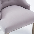 Chaise de salle à manger d'appoint capitonnée du milieu du siècle avec garniture cloutée, lot de 2