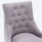 Chaise de salle à manger d'appoint capitonnée du milieu du siècle avec garniture cloutée, lot de 2