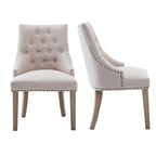 Chaise de salle à manger d'appoint capitonnée du milieu du siècle avec garniture cloutée, lot de 2