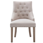 Chaise de salle à manger d'appoint capitonnée du milieu du siècle avec garniture cloutée, lot de 2