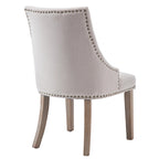 Chaise de salle à manger d'appoint capitonnée du milieu du siècle avec garniture cloutée, lot de 2