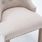 Chaise de salle à manger d'appoint capitonnée du milieu du siècle avec garniture cloutée, lot de 2