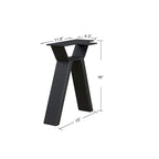 Pieds de table en métal tubulaire carré noir haute résistance, style Mid-Century