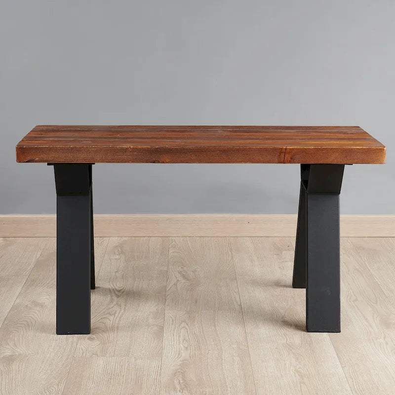 Pieds de table en métal tubulaire carré noir haute résistance, style Mid-Century