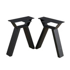 Pieds de table en métal tubulaire carré noir haute résistance, style Mid-Century