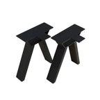 Pieds de table en métal tubulaire carré noir haute résistance, style Mid-Century