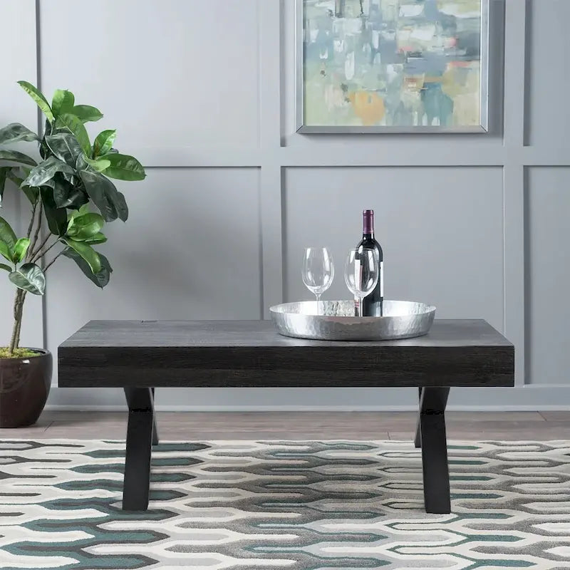 Pieds de table en métal tubulaire carré noir haute résistance, style Mid-Century