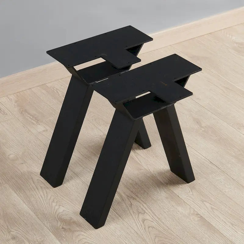 Pieds de table en métal tubulaire carré noir haute résistance, style Mid-Century