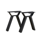 Pieds de table en métal tubulaire carré noir haute résistance, style Mid-Century
