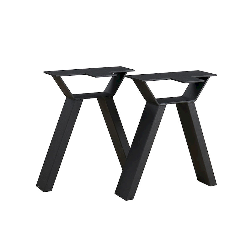 Pieds de table en métal tubulaire carré noir haute résistance, style Mid-Century
