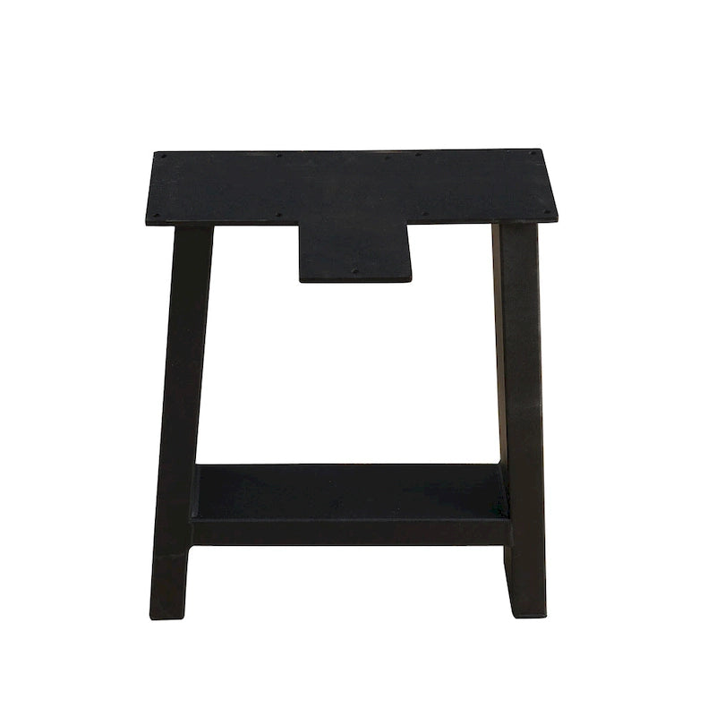 Pieds de table en métal tubulaire carré noir haute résistance, style Mid-Century