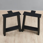 Pieds de table en métal tubulaire carré noir haute résistance, style Mid-Century