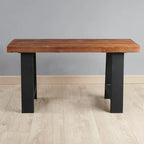Pieds de table en métal tubulaire carré noir haute résistance, style Mid-Century