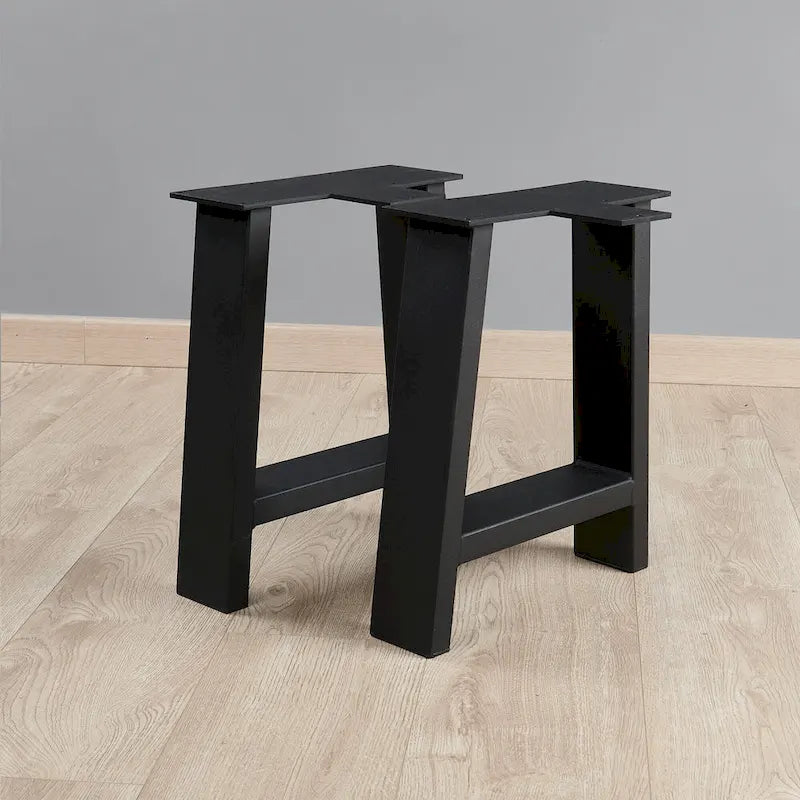 Pieds de table en métal tubulaire carré noir haute résistance, style Mid-Century