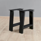 Pieds de table en métal tubulaire carré noir haute résistance, style Mid-Century