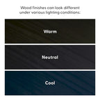 Lit simple scandinave en bois massif noir / noir et blond avec tête de lit à lattes