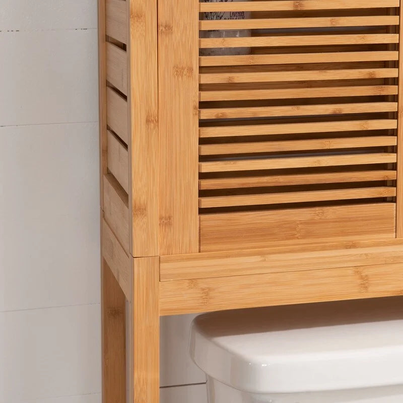 Meuble de rangement WC en bambou naturel