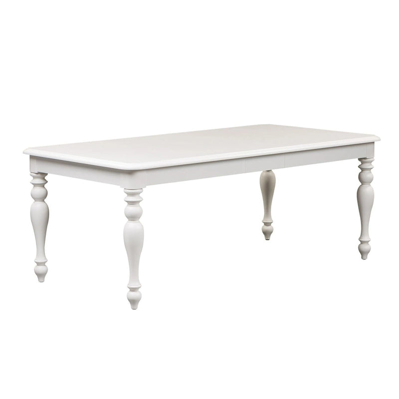 Table de salle à manger rectangulaire en bois massif Oyster White, 4-6 places