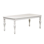 Table de salle à manger rectangulaire en bois massif Oyster White, 4-6 places