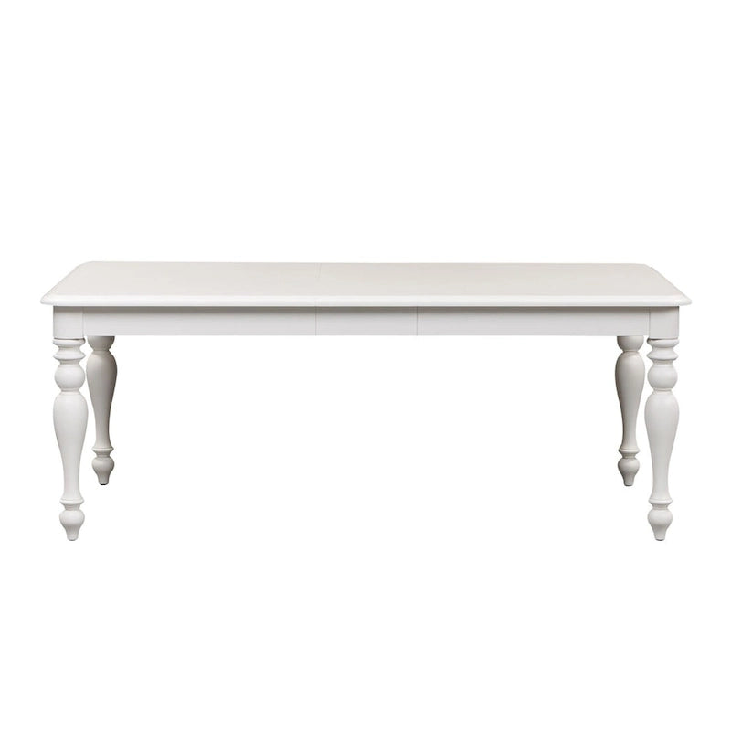Table de salle à manger rectangulaire en bois massif Oyster White, 4-6 places