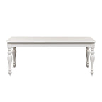 Table de salle à manger rectangulaire en bois massif Oyster White, 4-6 places
