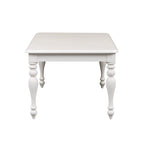 Table de salle à manger rectangulaire en bois massif Oyster White, 4-6 places