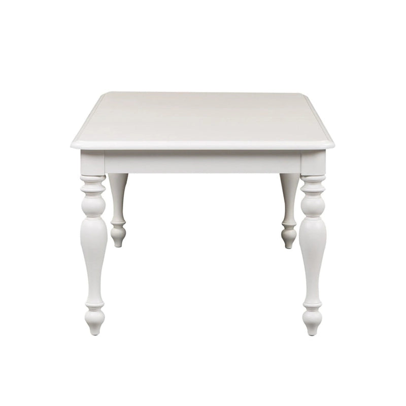 Table de salle à manger rectangulaire en bois massif Oyster White, 4-6 places