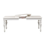 Table de salle à manger rectangulaire en bois massif Oyster White, 4-6 places