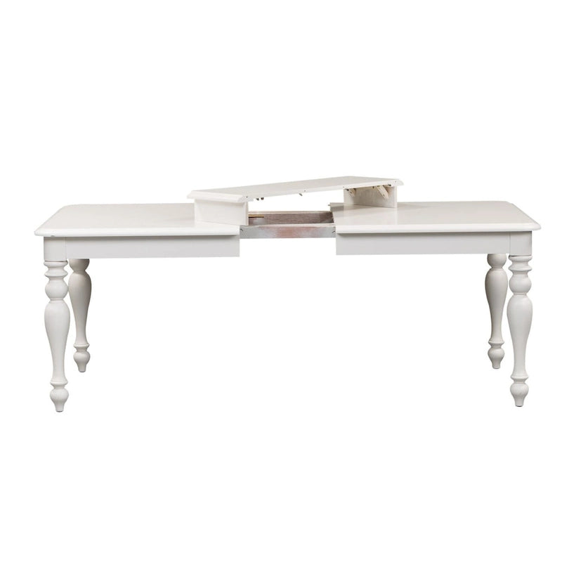 Table de salle à manger rectangulaire en bois massif Oyster White, 4-6 places