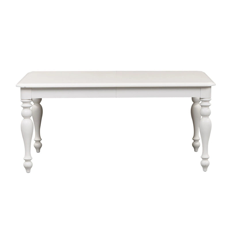 Table de salle à manger rectangulaire en bois massif Oyster White, 4-6 places