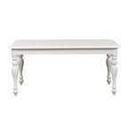 Table de salle à manger rectangulaire en bois massif Oyster White, 4-6 places