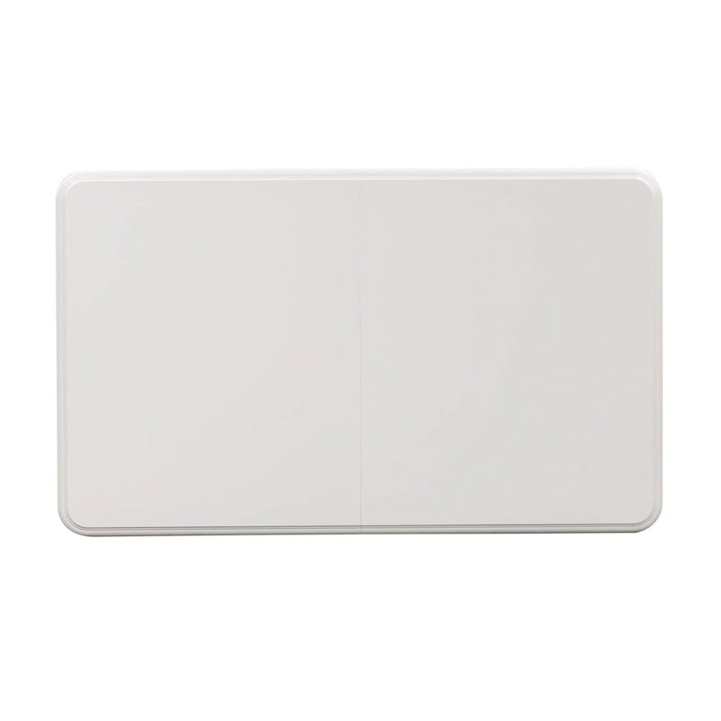 Table de salle à manger rectangulaire en bois massif Oyster White, 4-6 places