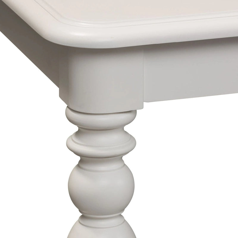Table de salle à manger rectangulaire en bois massif Oyster White, 4-6 places