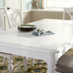 Table de salle à manger rectangulaire en bois massif Oyster White, 4-6 places
