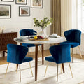 Chaise d'appoint en velours bleu marine / noir / ivoire / sauge / rose / vert / jaune / violet avec piètement en métal, lot de 4