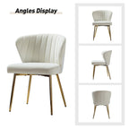 Chaise d'appoint en velours bleu marine / noir / ivoire / sauge / rose / vert / jaune / violet avec piètement en métal, lot de 4