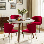 Chaise d'appoint en velours bleu marine / noir / ivoire / sauge / rose / vert / jaune / violet avec piètement en métal, lot de 4