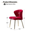 Chaise d'appoint en velours bleu marine / noir / ivoire / sauge / rose / vert / jaune / violet avec piètement en métal, lot de 4