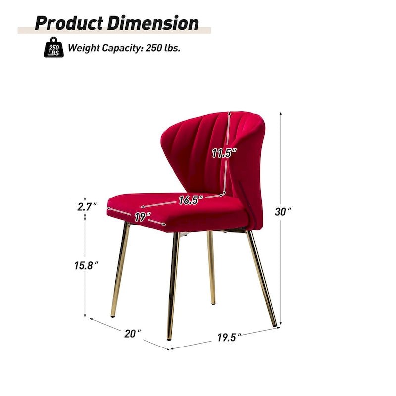 Chaise d'appoint en velours bleu marine / noir / ivoire / sauge / rose / vert / jaune / violet avec piètement en métal, lot de 4
