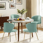 Chaise d'appoint en velours bleu marine / noir / ivoire / sauge / rose / vert / jaune / violet avec piètement en métal, lot de 4