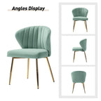 Chaise d'appoint en velours bleu marine / noir / ivoire / sauge / rose / vert / jaune / violet avec piètement en métal, lot de 4